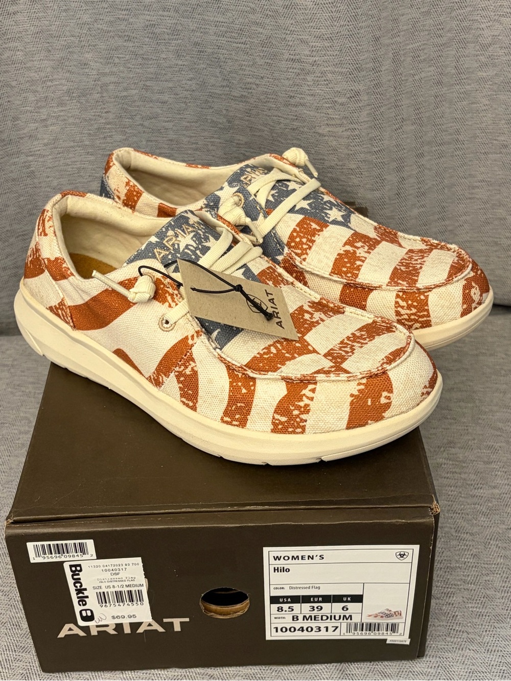 Ariat Women's Hilo Slip-On Sneakers in Red, Blue, Cream - Picture 2 of 6